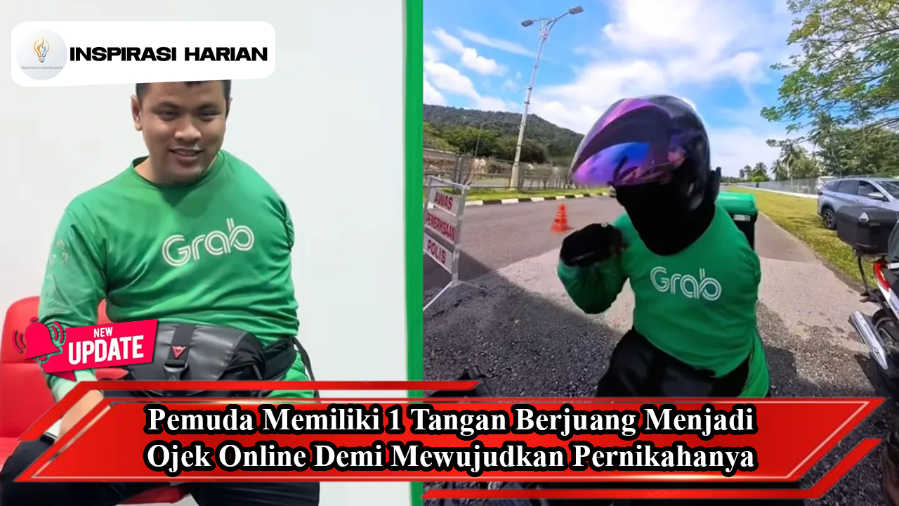 Pemuda Memiliki 1 Tangan Berjuang Menjadi Ojek Online Demi Mewujudkan Pernikahanya Bikin Salut Nitizen